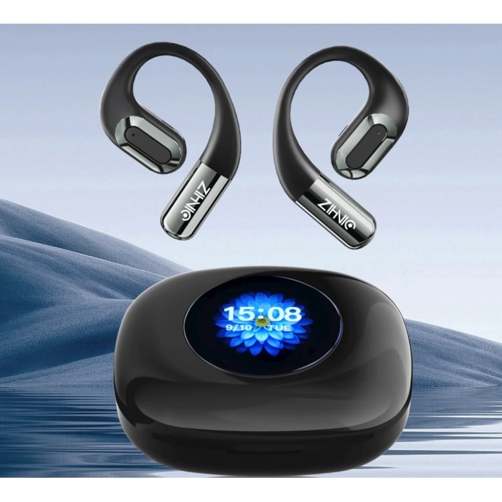 Zihnic Bluetooth Headphones Wireless Earbuds with Smart Charging Case Black